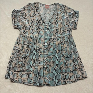 Show Me Your MuMu Aqua Snake-Print Mini Dress